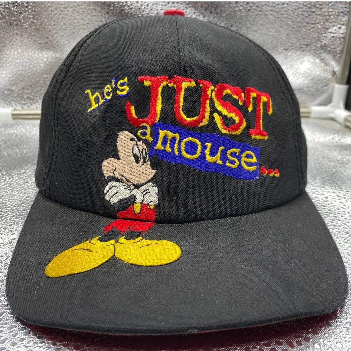 Goofy Hat Co Mickey Mouse Mens Os Black Snapback Vintage Disney Embroidered Cap